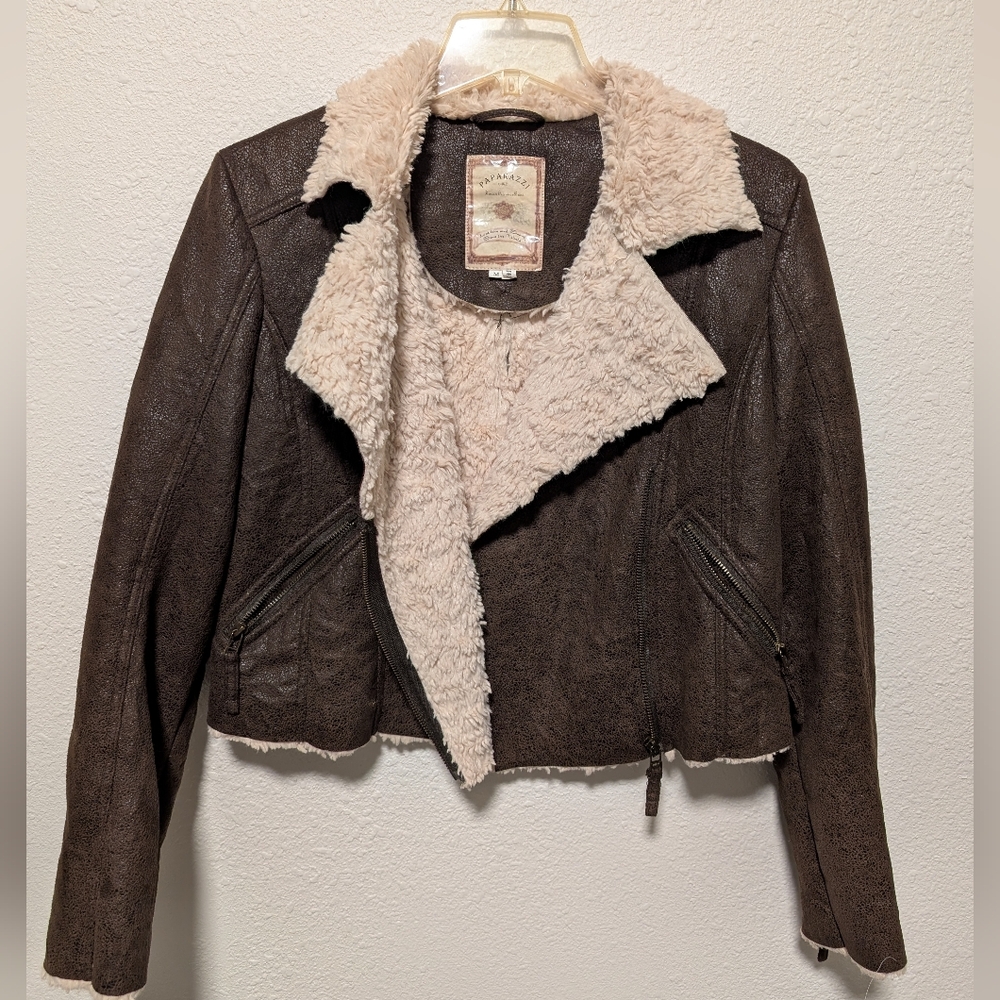 Paparazzi Faux Suede/Fur Jacket Size M